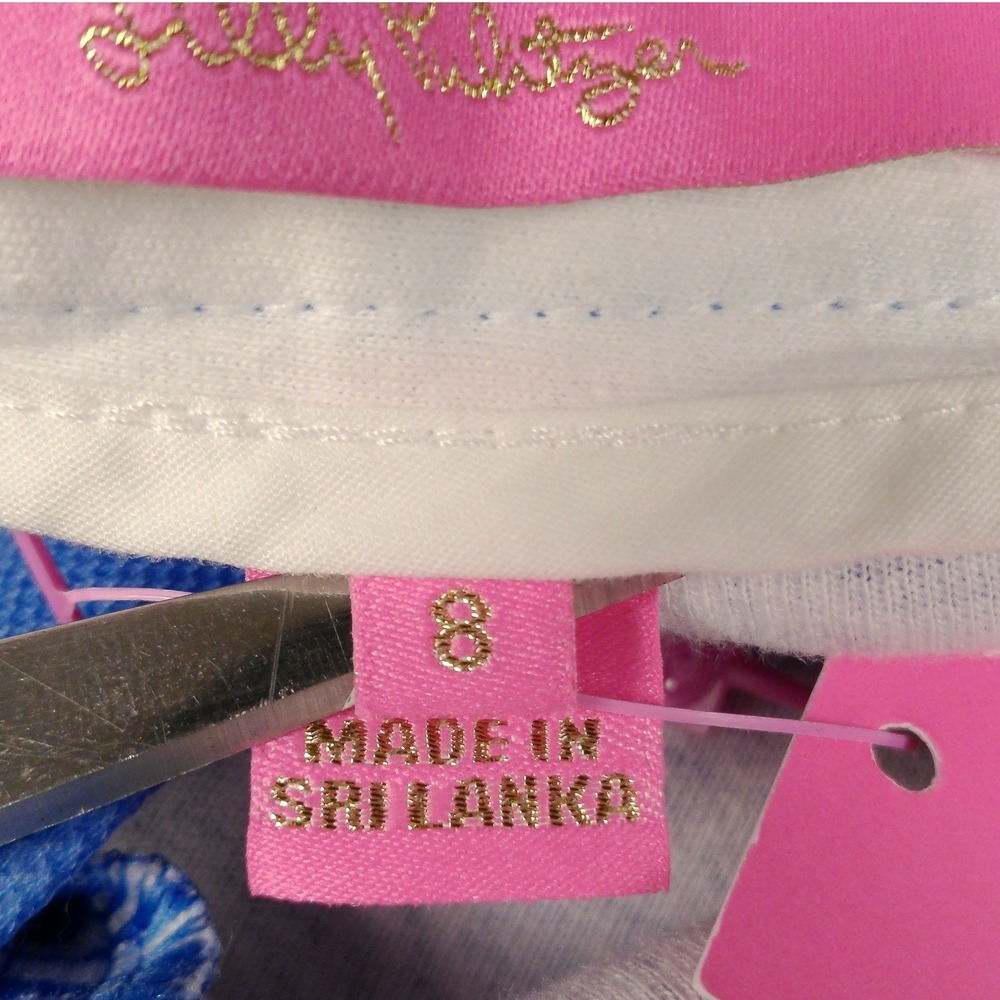 NWT Lilly Pulitzer Buttercup Knit Short Boca Blue Croc & Lock It Scalloped Hem 8 - Picture 3 of 11